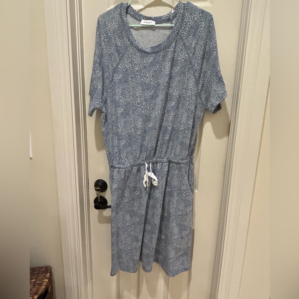 Gilli blue lightweight sweatshirt dress 1X